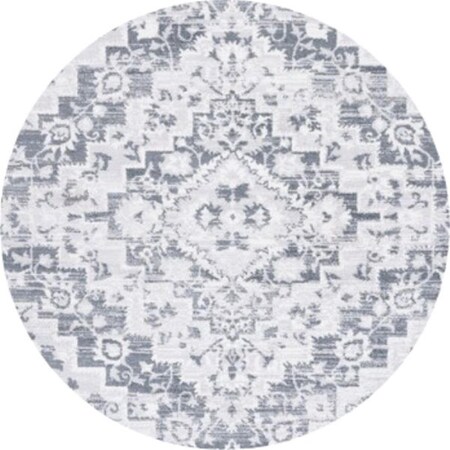 Safavieh 6 ft. 7 in. x 6 ft. 7 in. Toscana Round Power Loomed Rug; Grey & Ivory TOS650F-7R